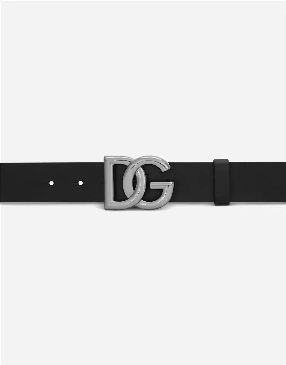Leather belt with dg logo