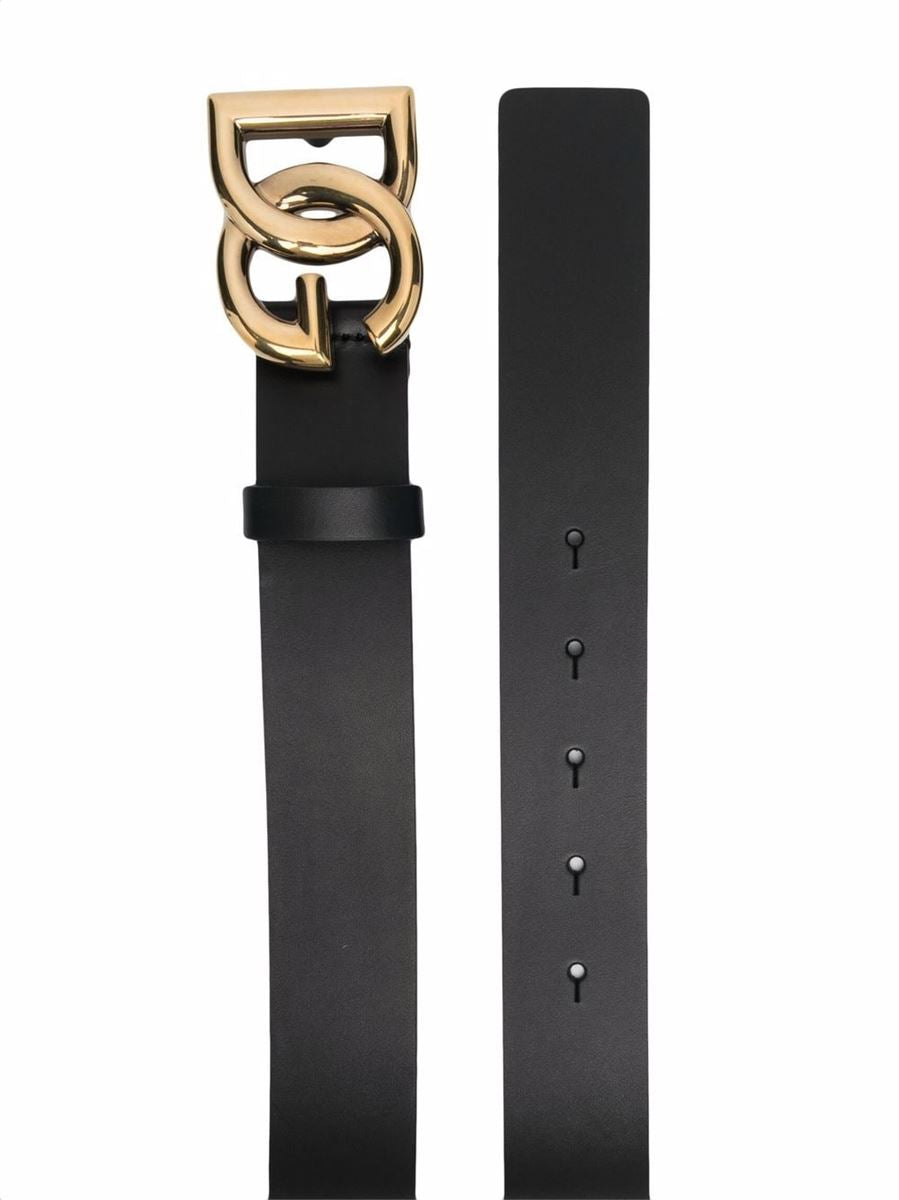 Leather belt with dg logo-DOLCE&GABBANA-Verso