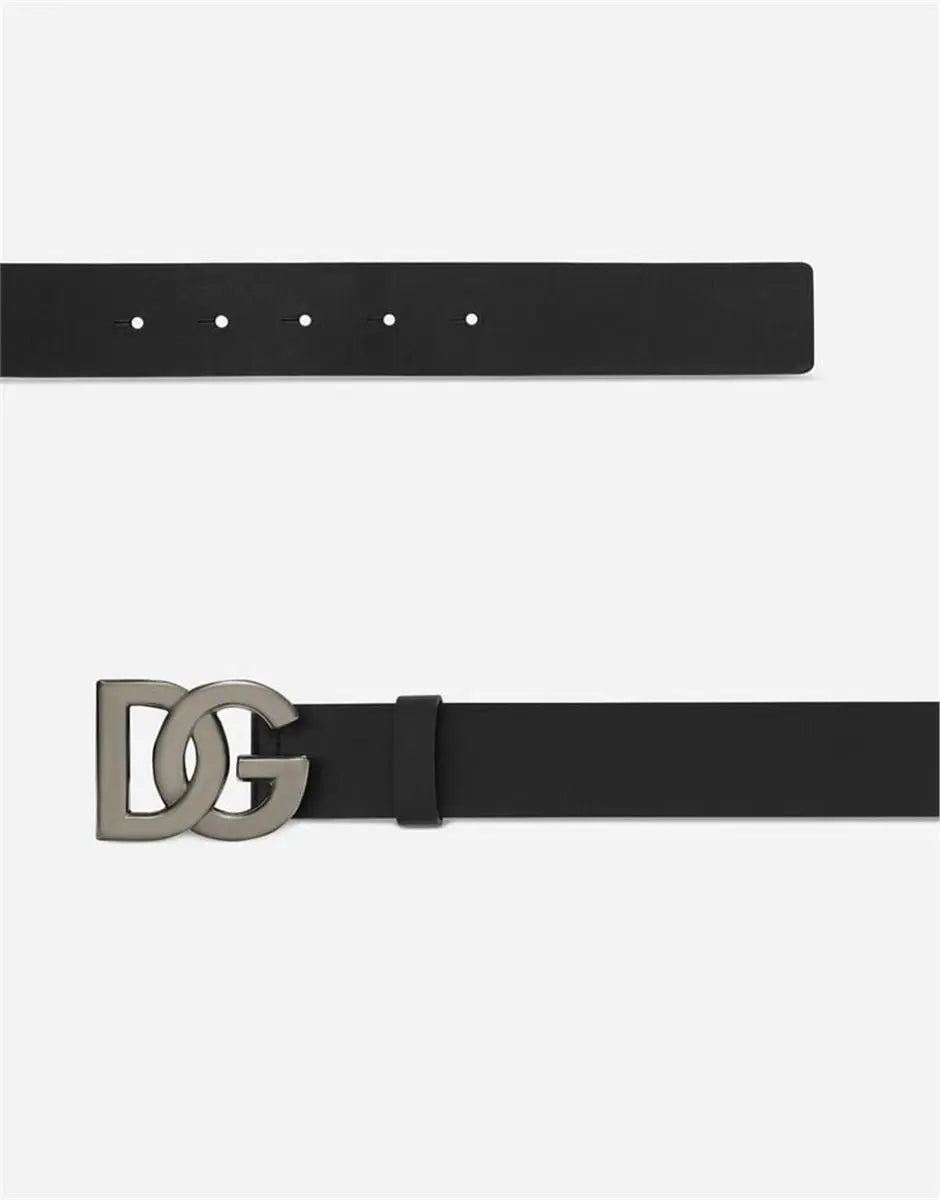 LEATHER BELT WITH DG LOGO DOLCE & GABBANA