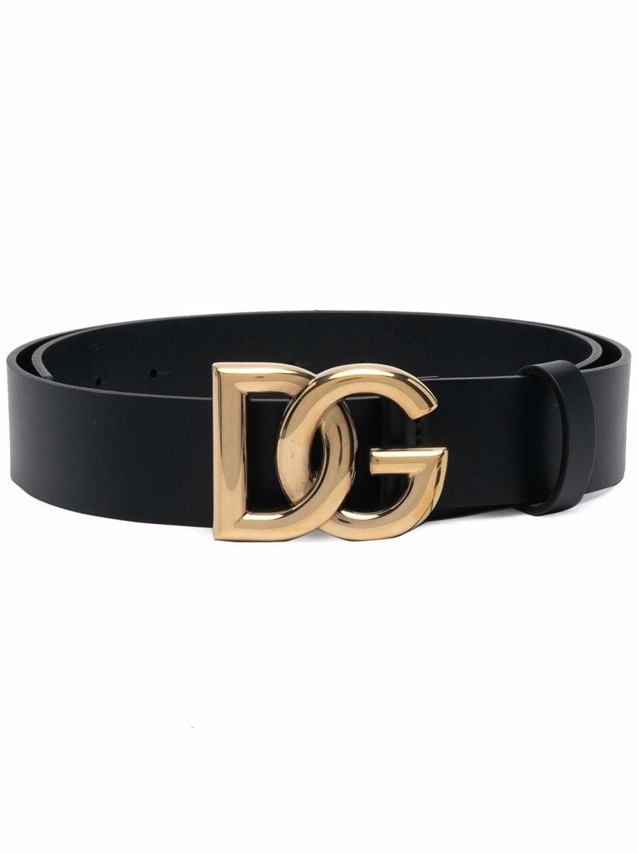 Leather belt with dg logo-DOLCE&GABBANA-Verso