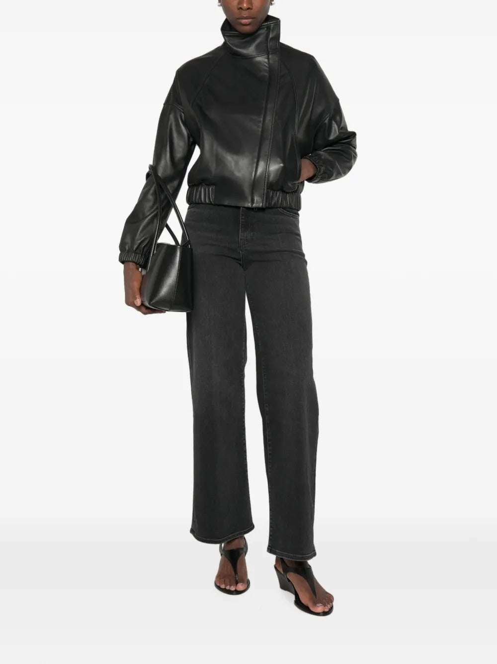 Leather bomber jacket-VINCE-Verso