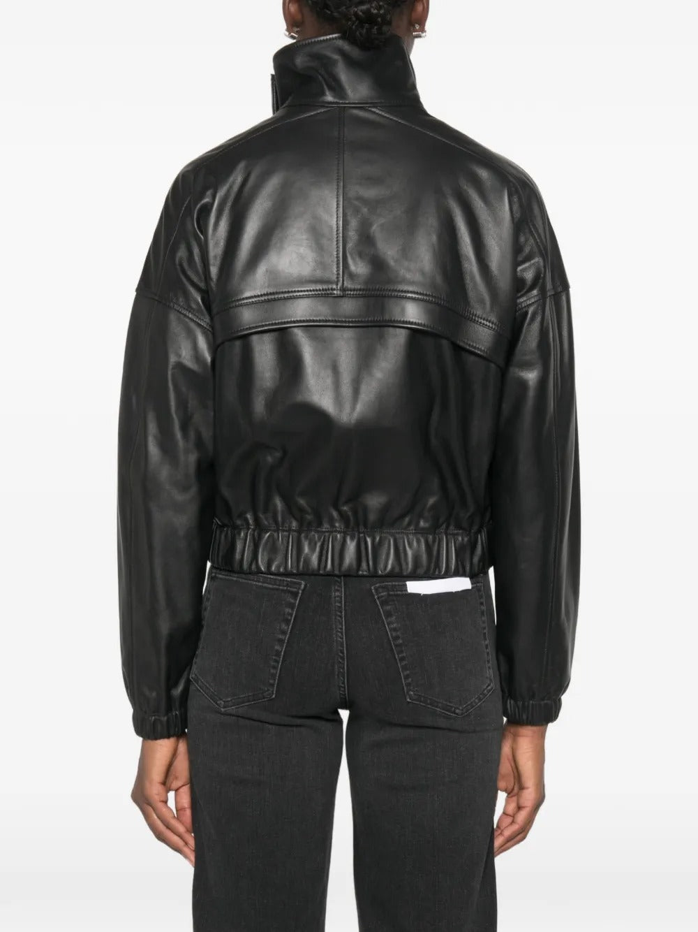 Leather bomber jacket-VINCE-Verso