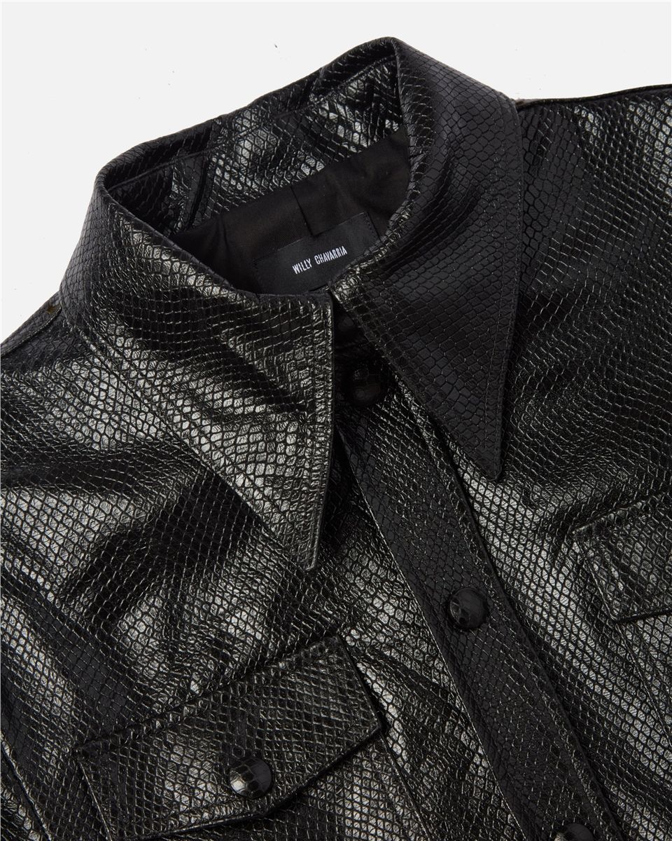 Leather chavela shirt-WILLY CHAVARRIA-Verso
