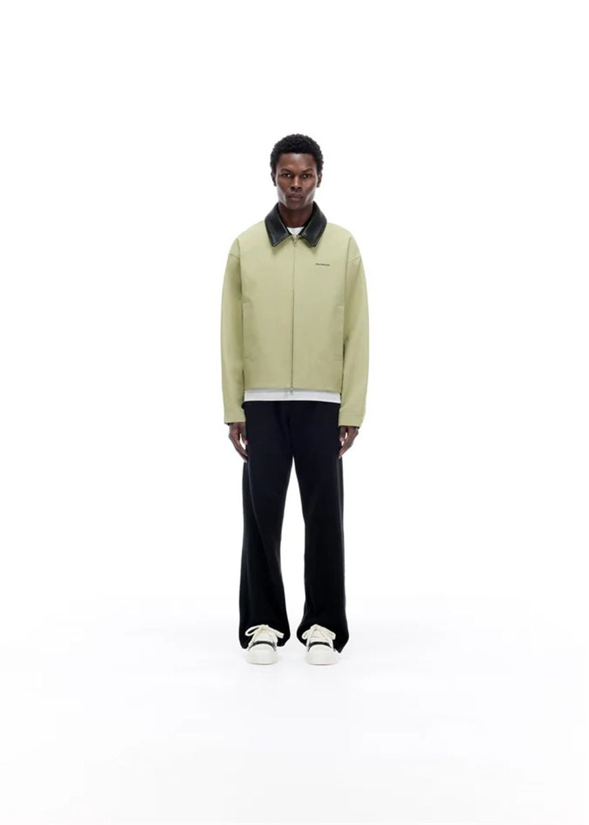 Leather collar cotton overshirt-COLE BUXTON-Verso