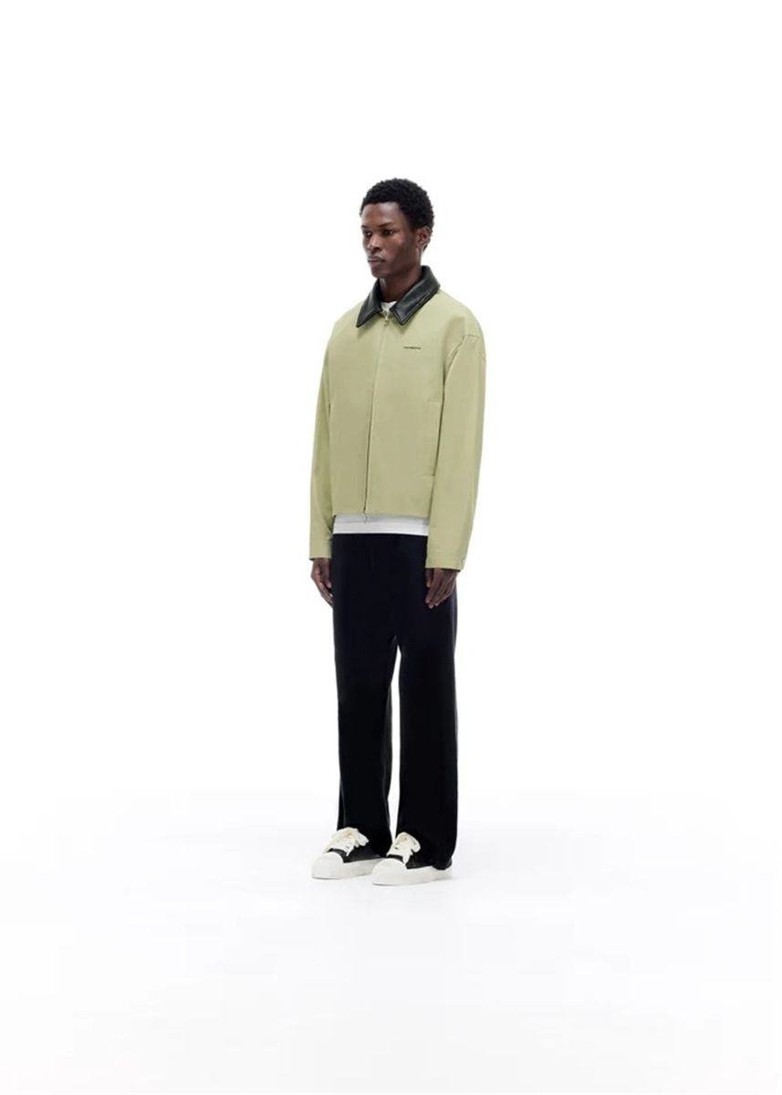 Leather collar cotton overshirt-COLE BUXTON-Verso