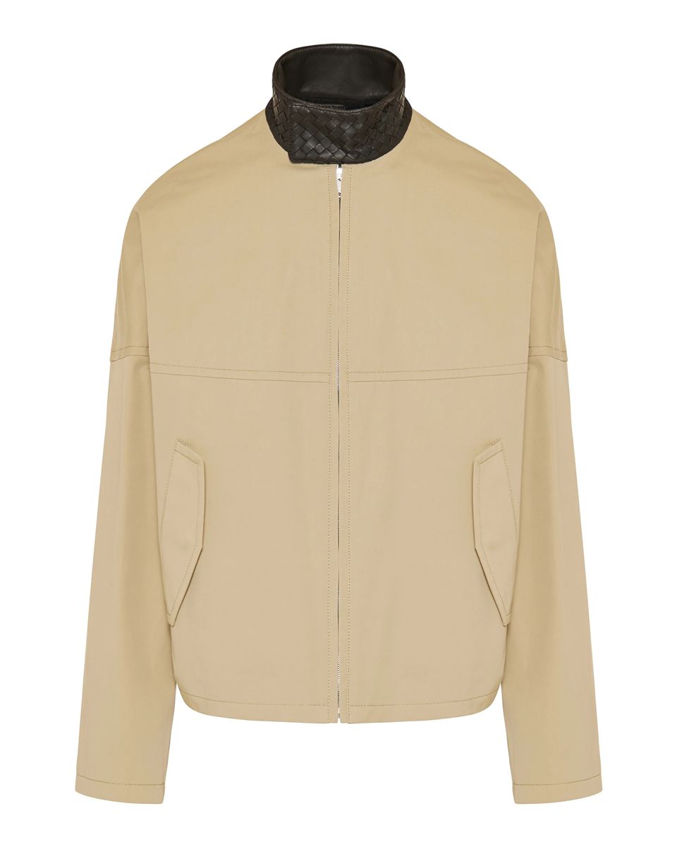 Leather Collar Jacket-BOTTEGA VENETA-307683-46-Verso