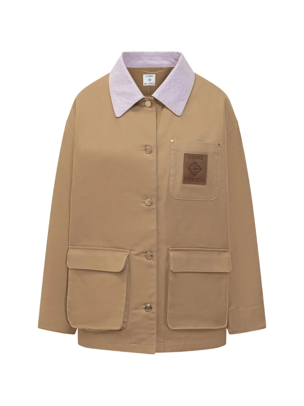Leather-collar patch-pocket jacket-CASABLANCA-Verso