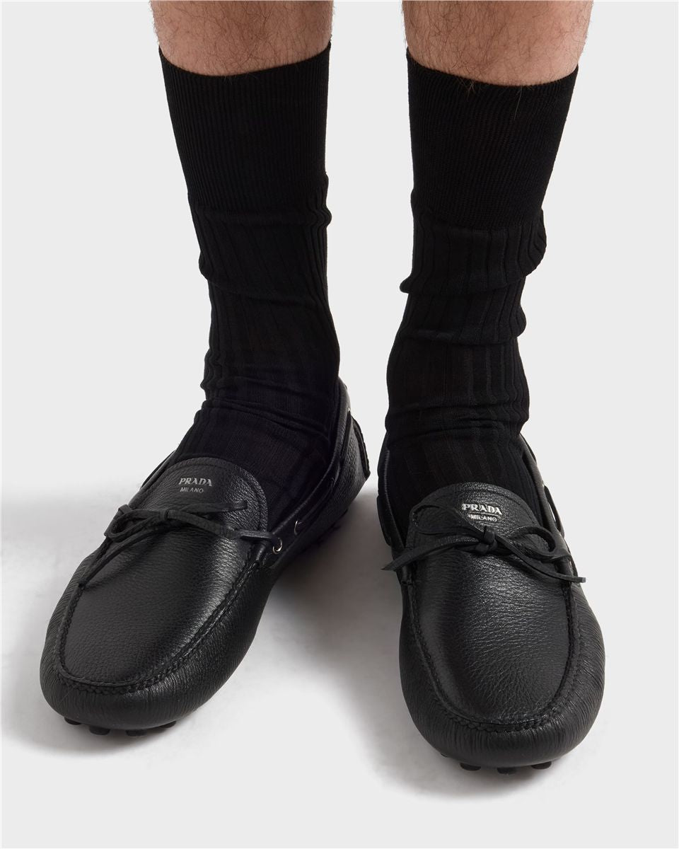 Leather driving shoe-PRADA-Verso