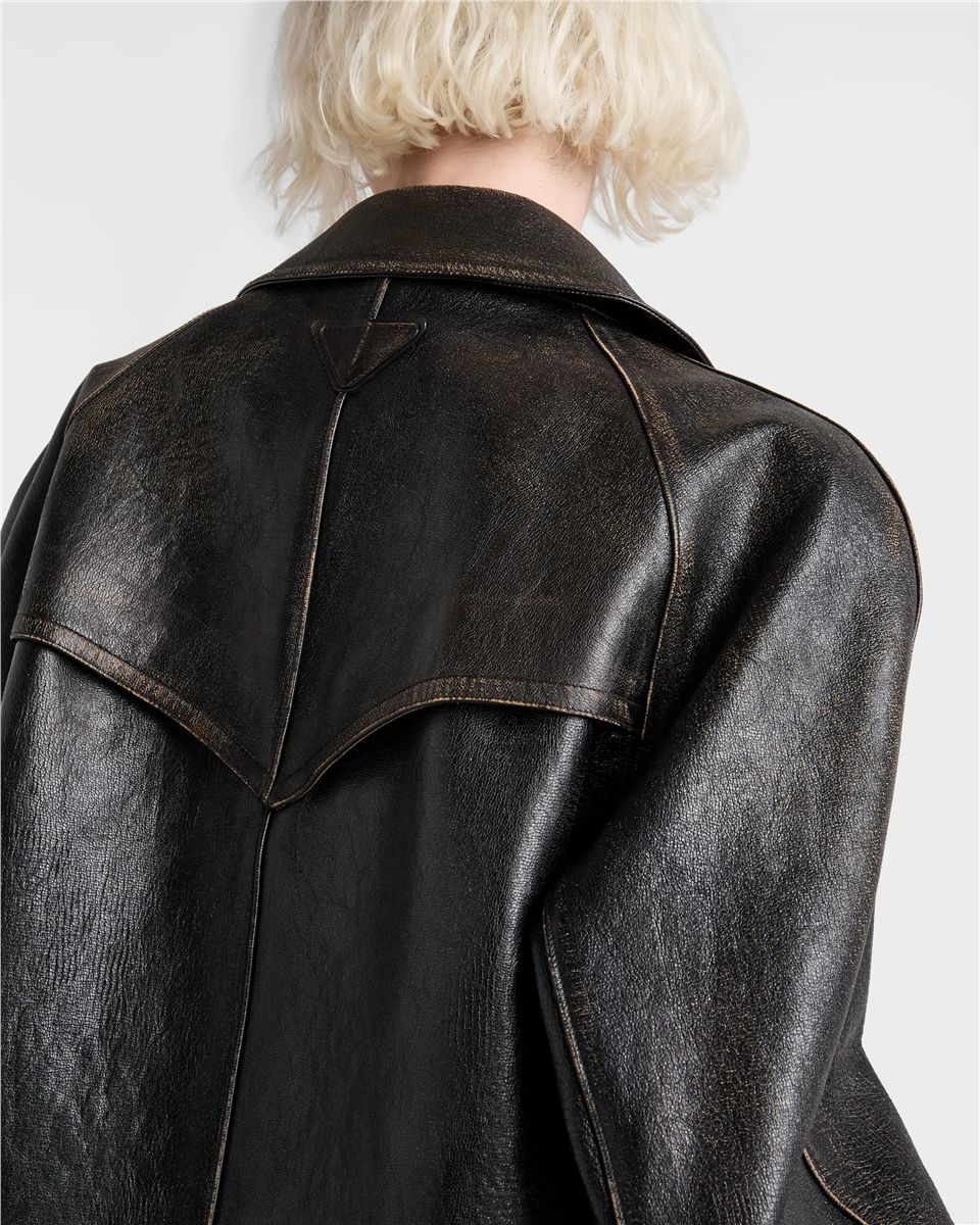 Leather jacket-PRADA-Verso