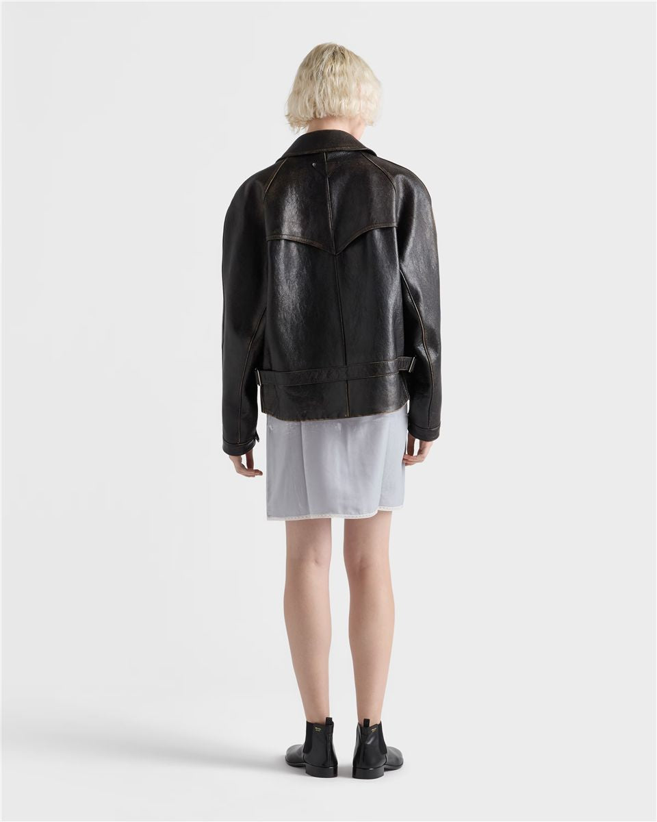 Leather jacket-PRADA-Verso