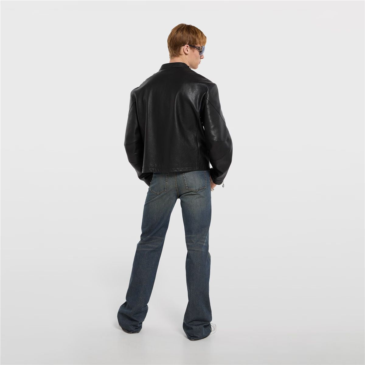 Leather jacket with horsebit-GUCCI-Verso