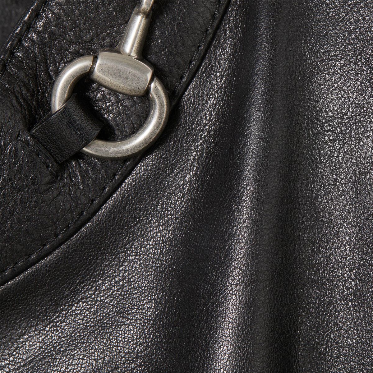 Leather jacket with horsebit-GUCCI-Verso