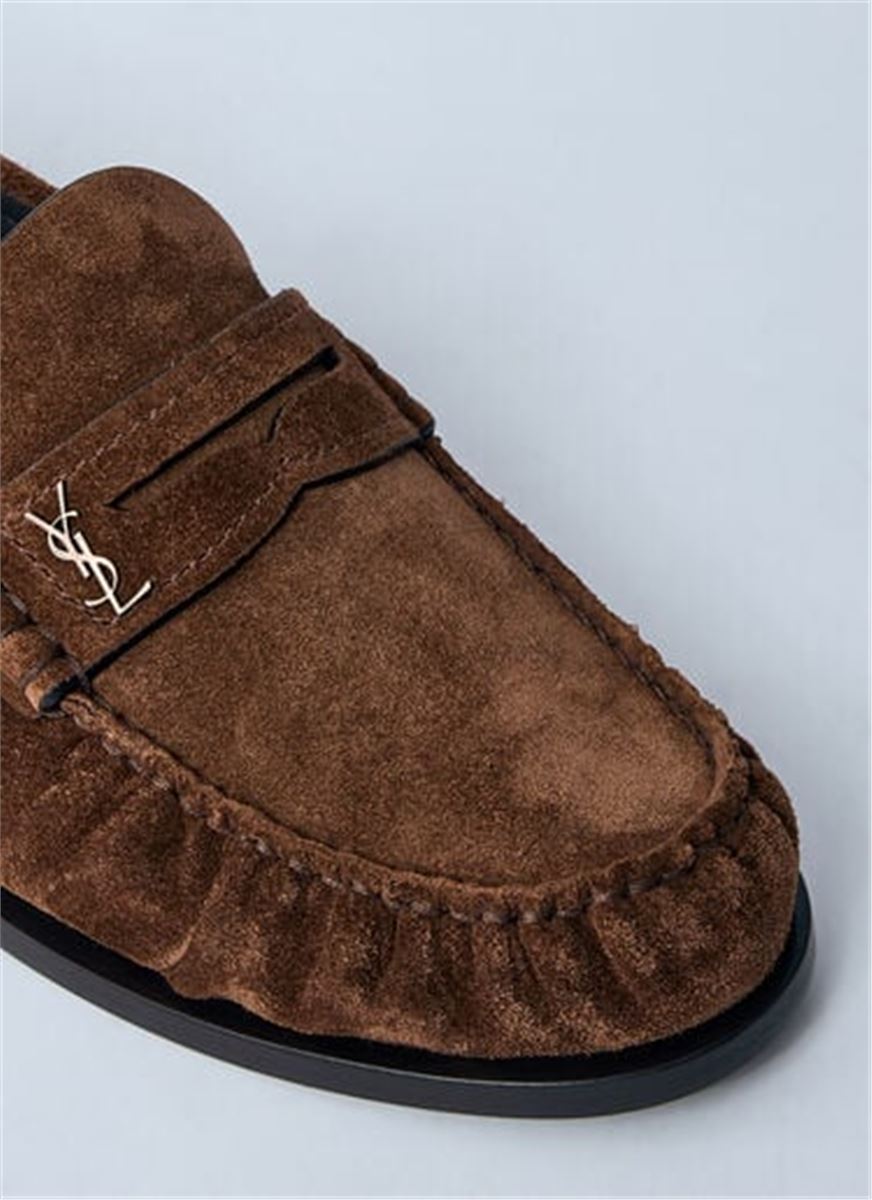 LEATHER LOAFERS IN SUEDE FINISH.-SAINT LAURENT-Verso