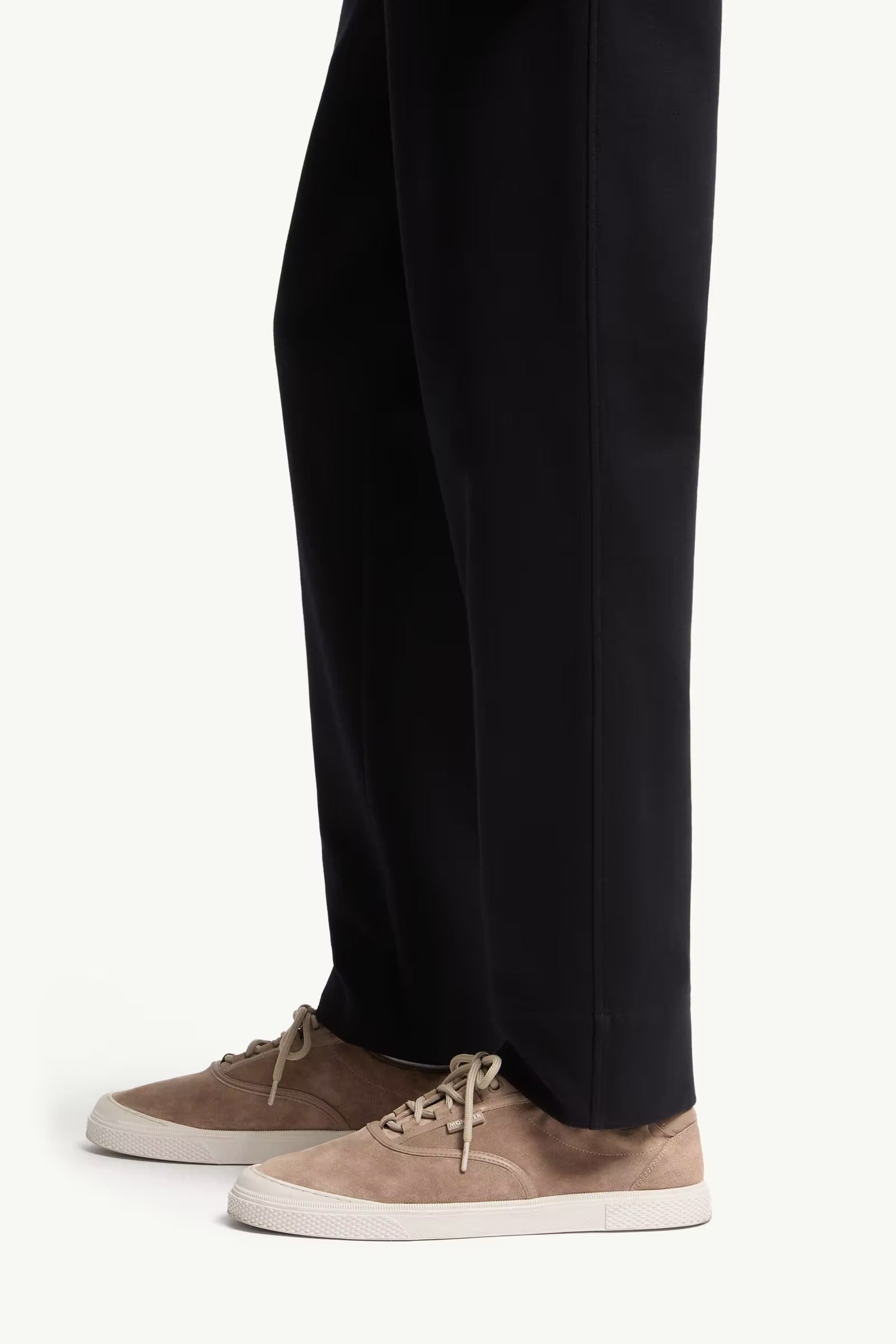 Leather logo cotton blend track pants-MONCLER-Verso