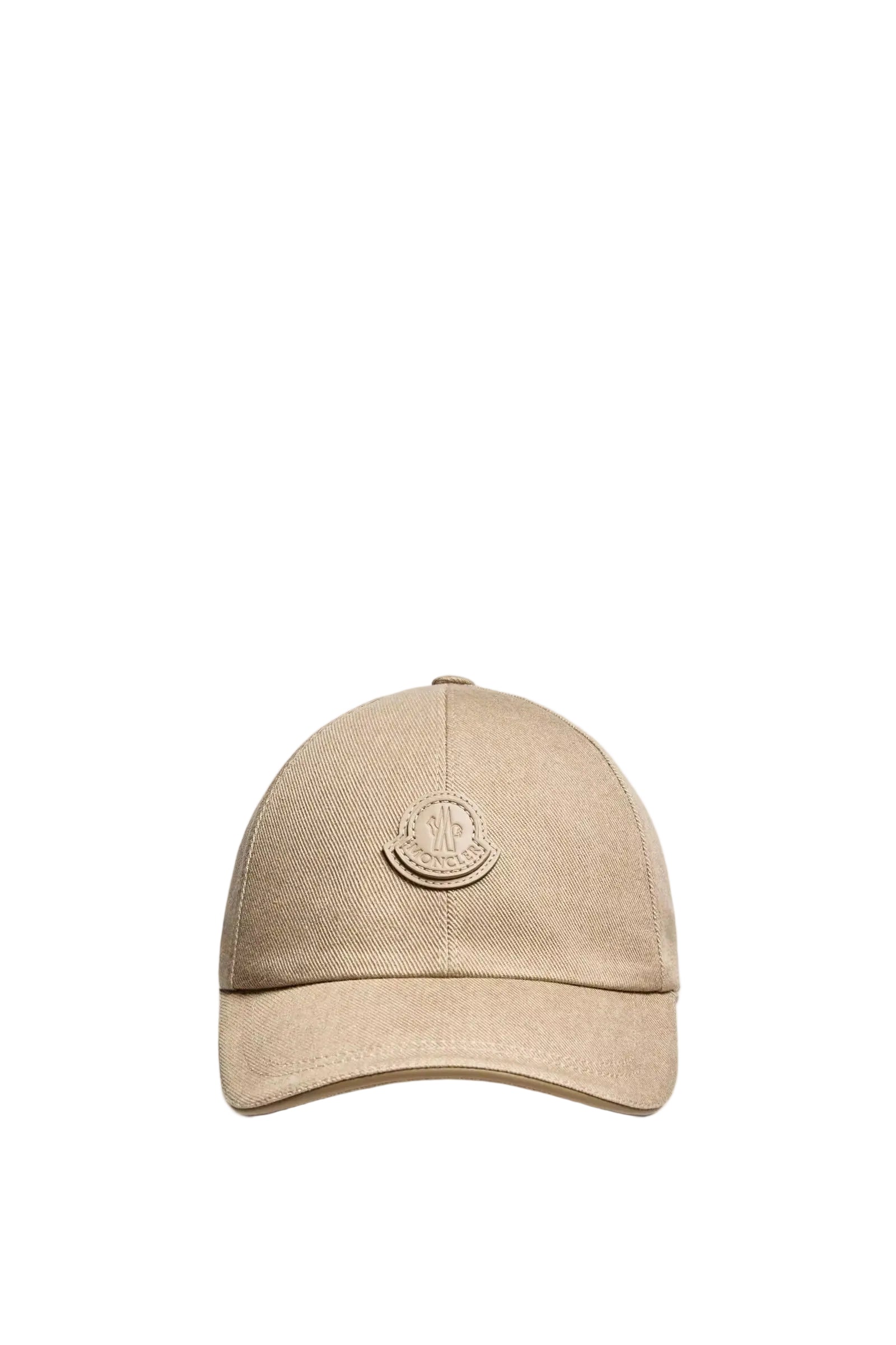 Leather logo cotton gabardine baseball cap-MONCLER-Verso