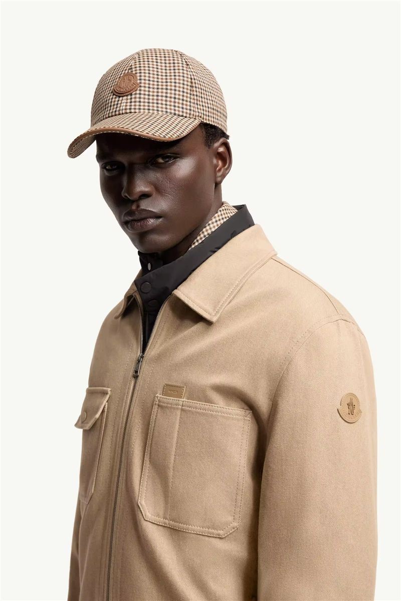 Leather logo cotton shirt jacket-MONCLER-Verso
