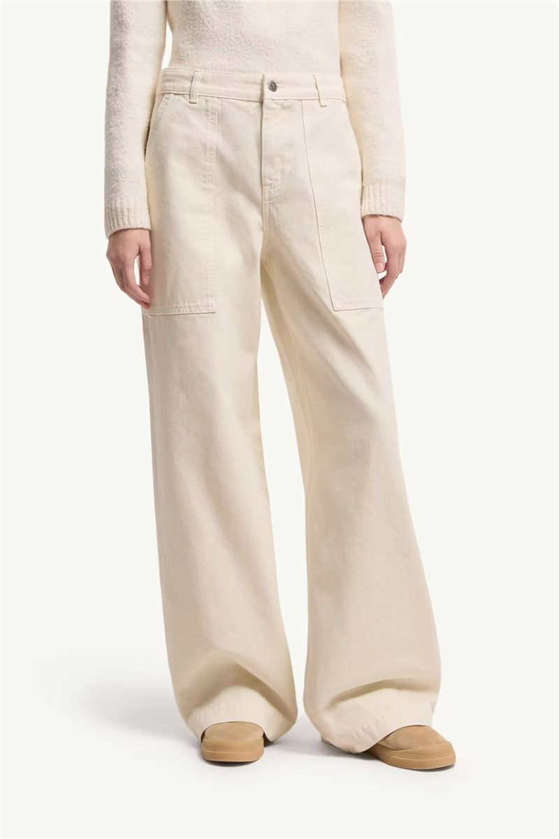 Leather logo cotton tousers-MONCLER-Verso