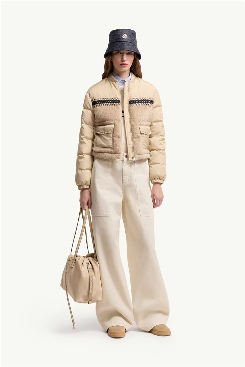 Leather logo cotton tousers-MONCLER-Verso