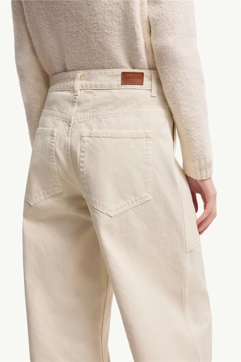 Leather logo cotton tousers-MONCLER-Verso