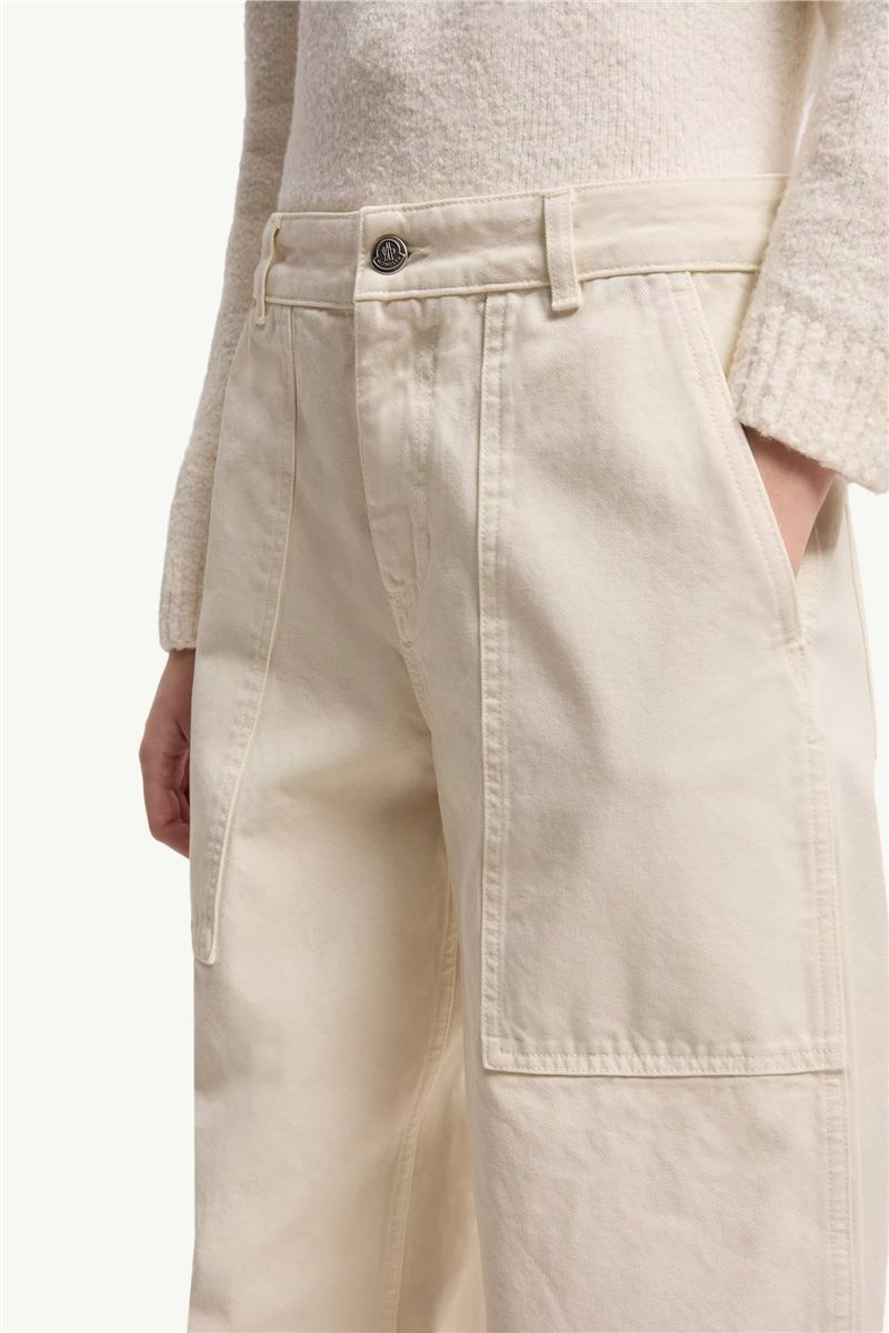 Leather logo cotton tousers-MONCLER-Verso