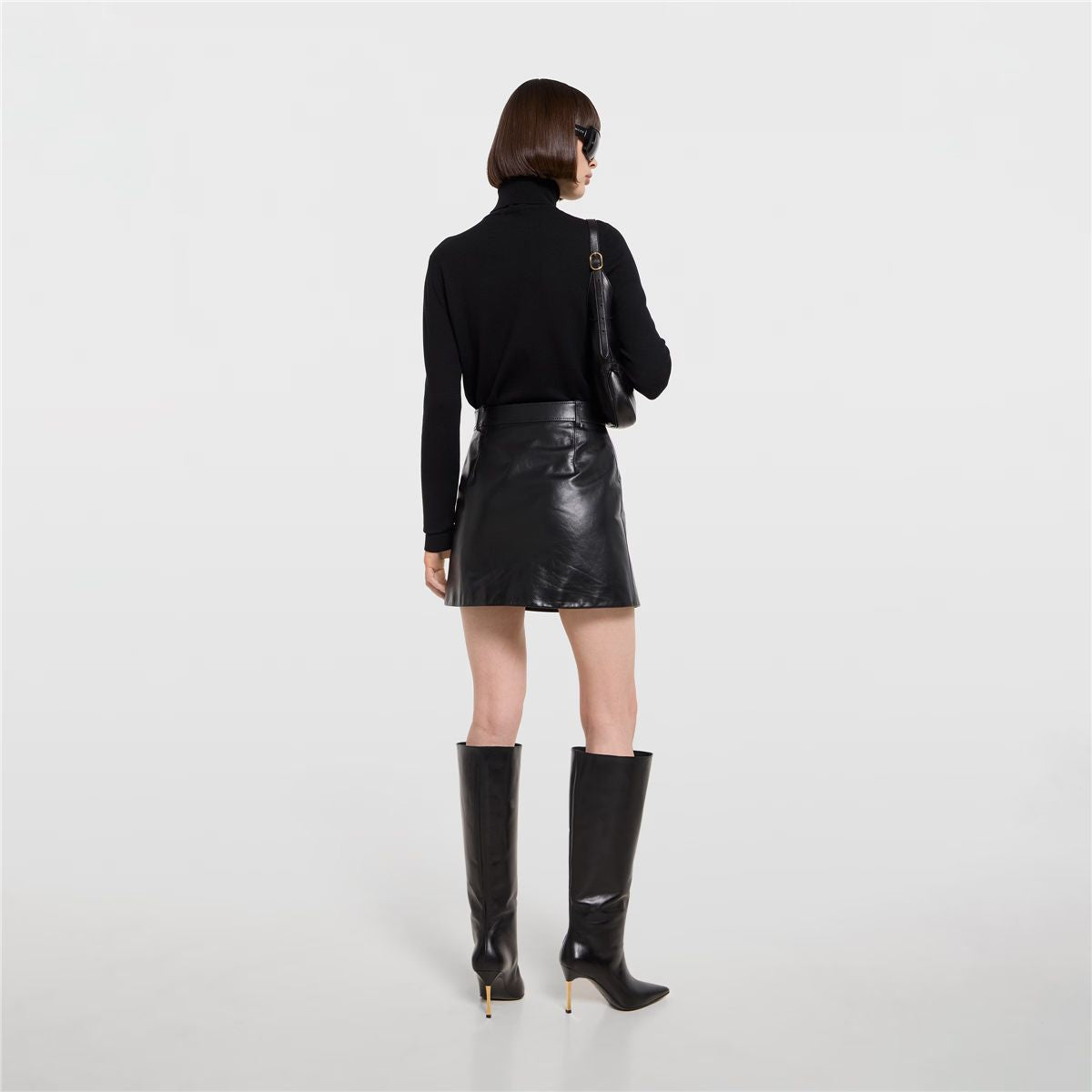 Leather mini skirt-GUCCI-Verso