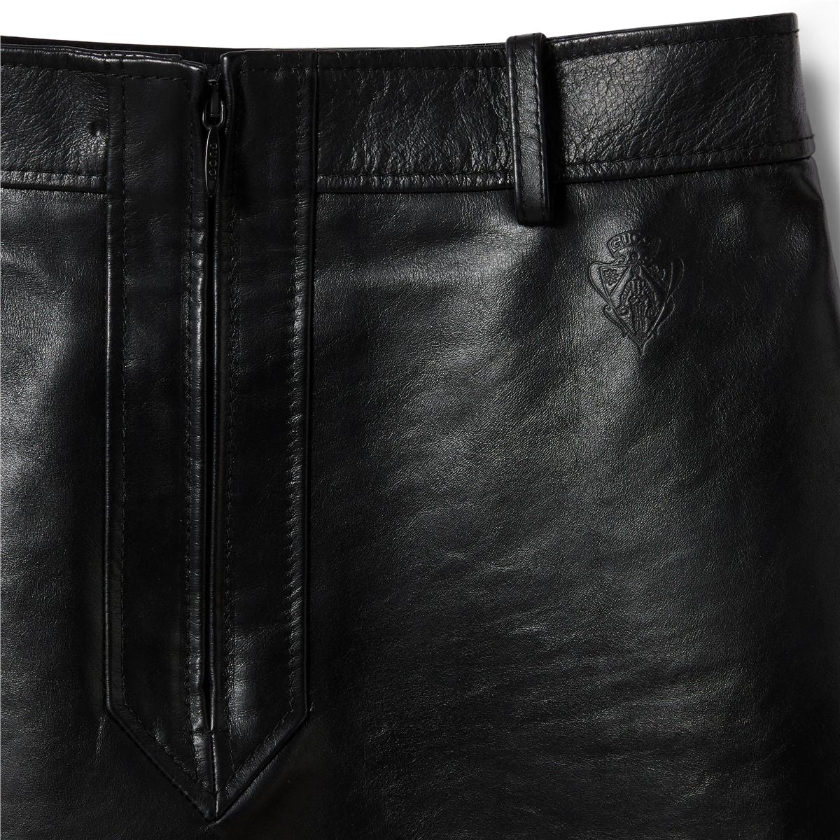 Leather mini skirt-GUCCI-Verso