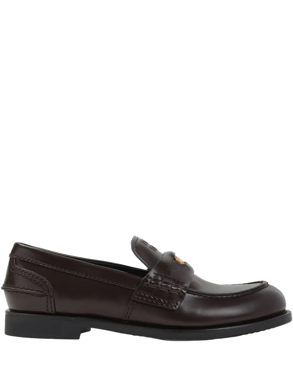 Leather penny loafers-MIU MIU-Verso