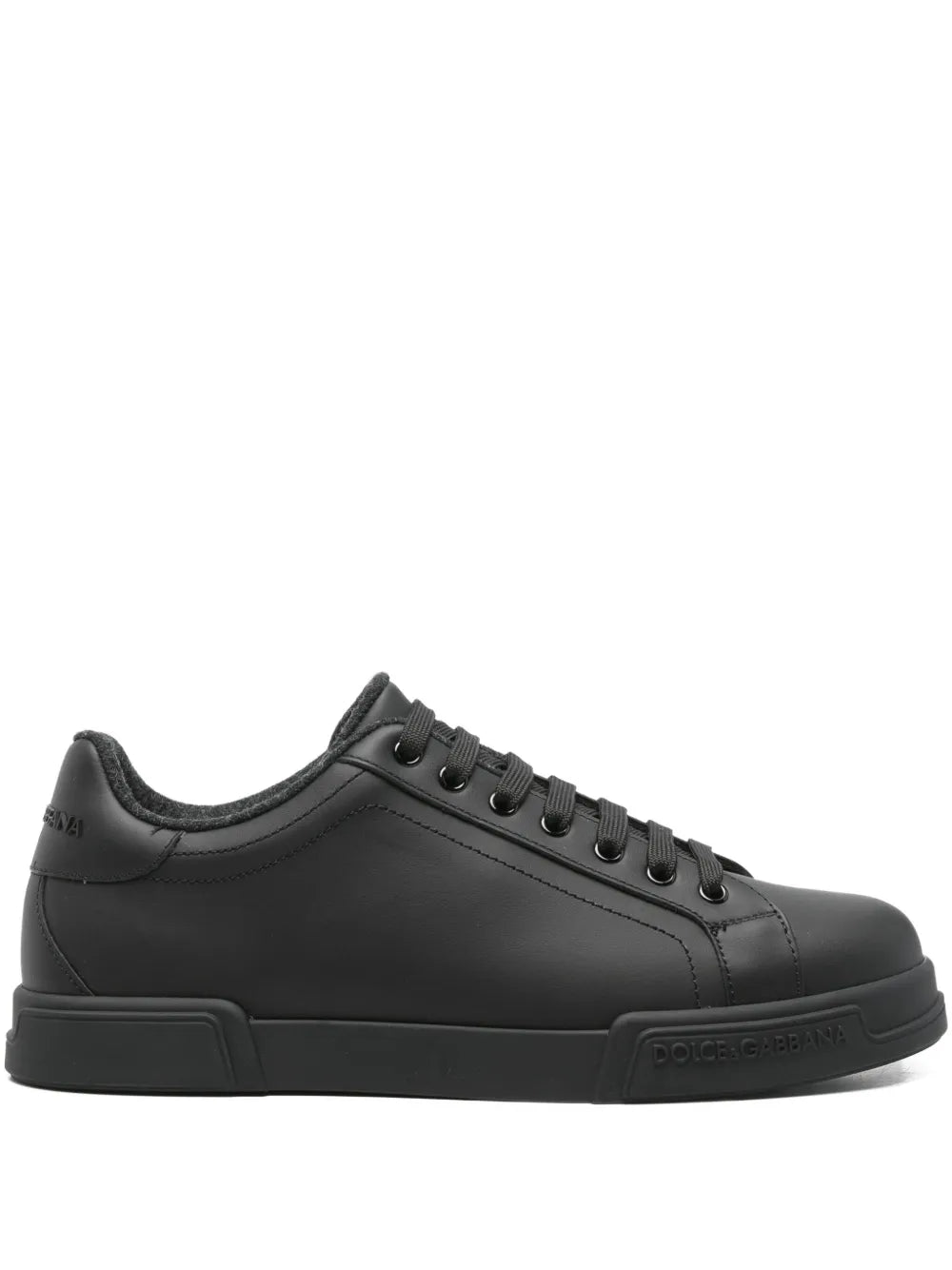 Leather sneakers-DOLCE&GABBANA-Verso