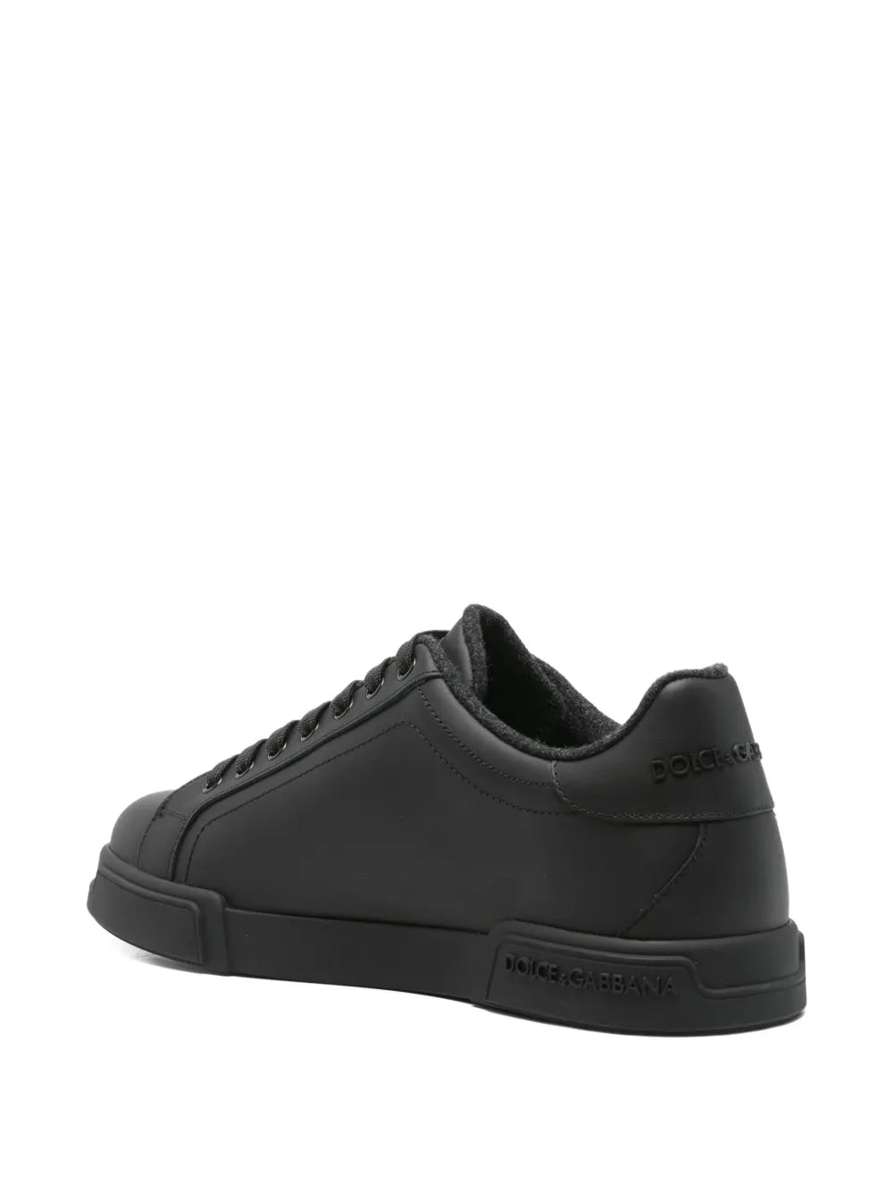 Leather sneakers-DOLCE&GABBANA-Verso