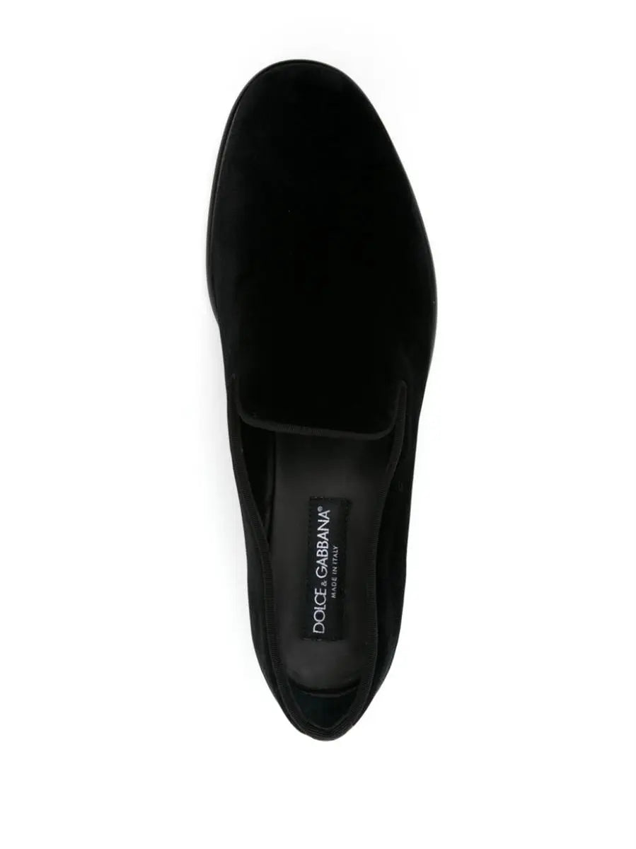 LEATHER-SOLE VELVET LOAFERS DOLCE & GABBANA