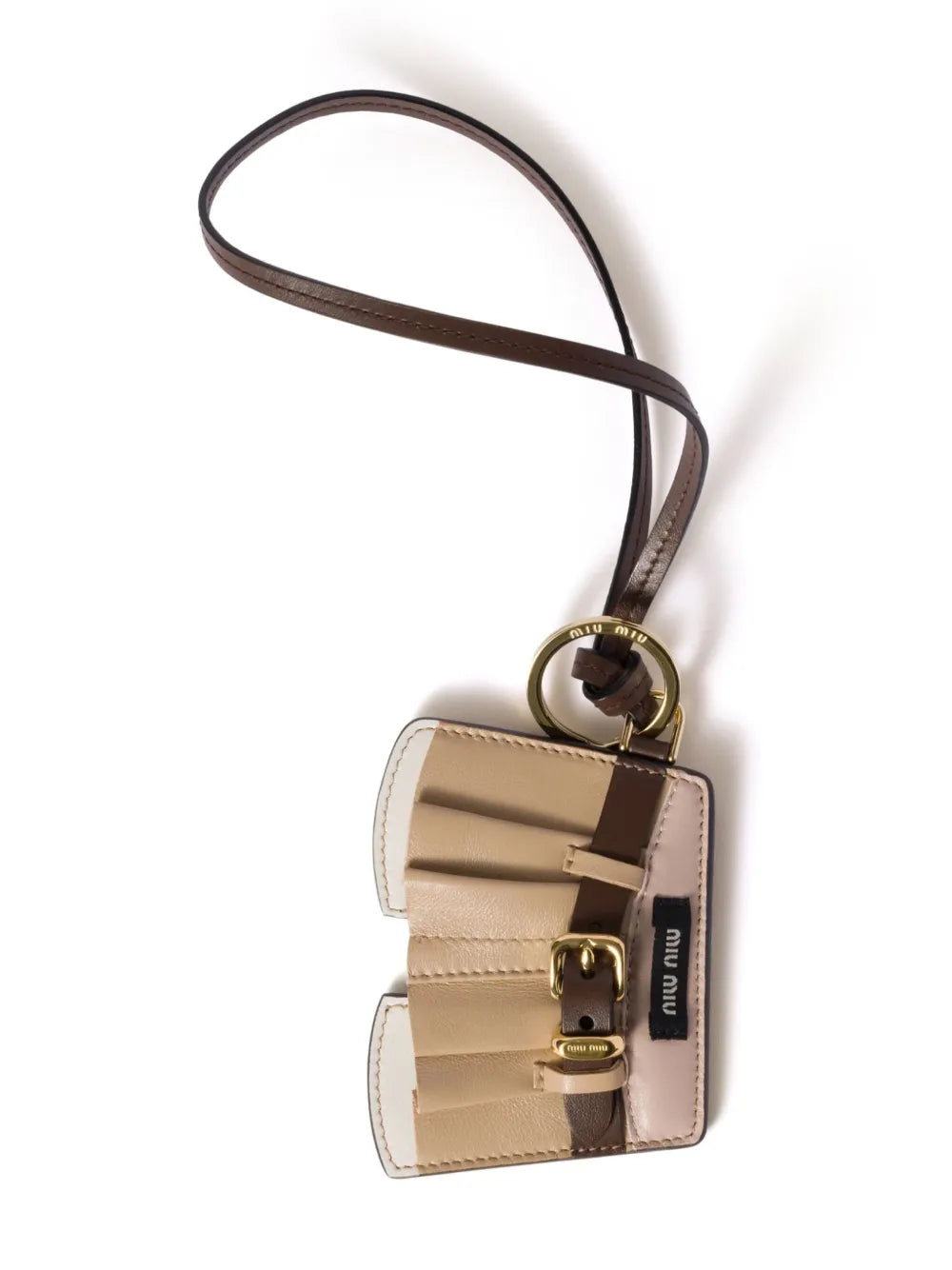 Leather trick keychain-MIU MIU-Verso