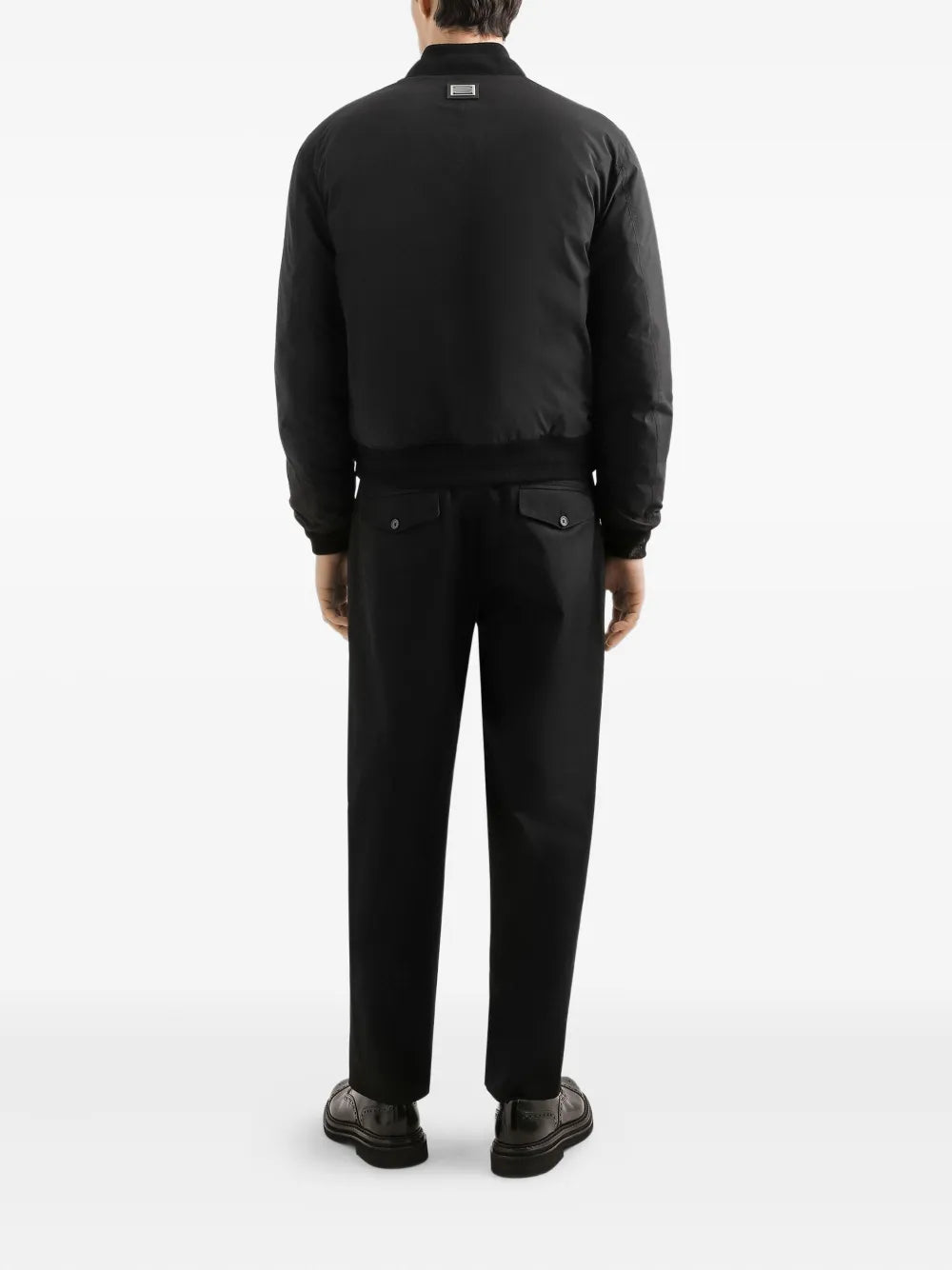 Leather-trimmed Bomber Jacket-DOLCE & GABBANA-Verso