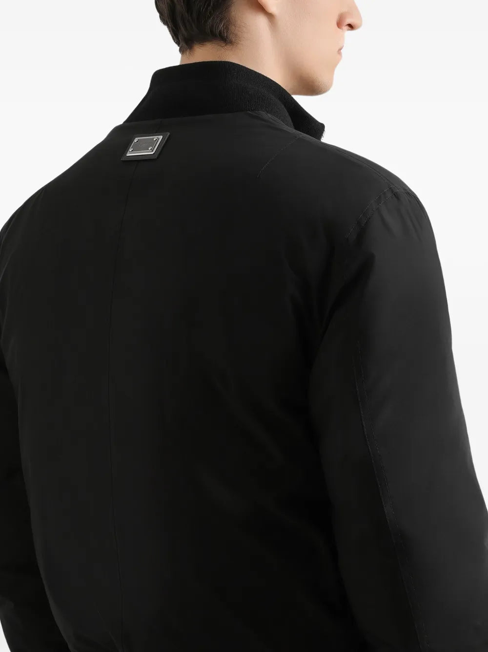 Leather-trimmed Bomber Jacket-DOLCE & GABBANA-Verso