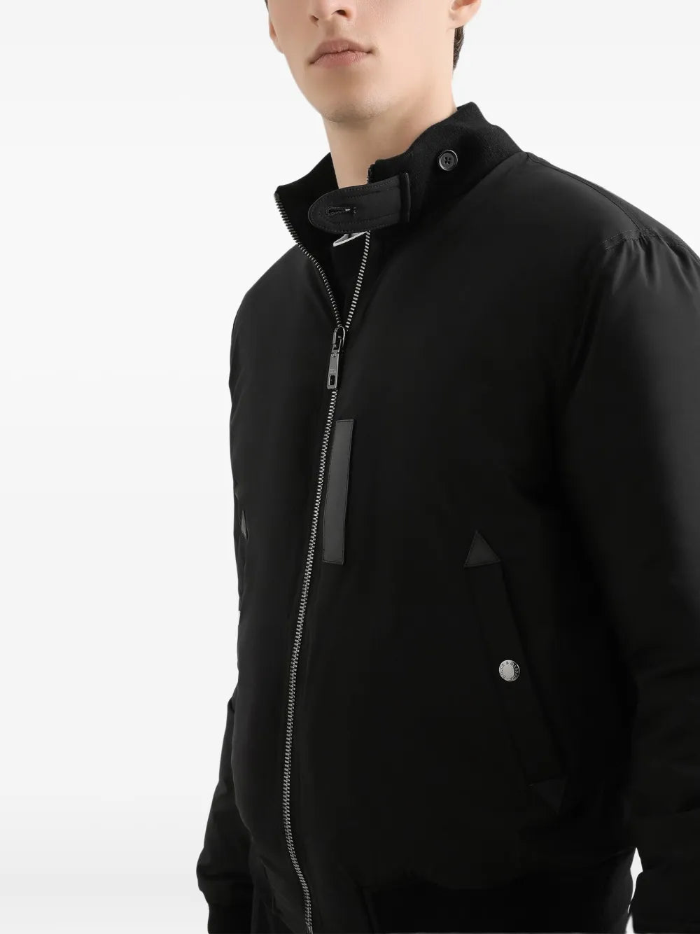 Leather-trimmed Bomber Jacket-DOLCE & GABBANA-Verso