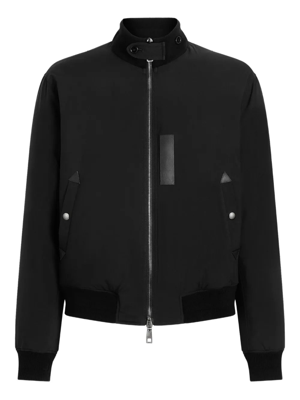 Leather-trimmed Bomber Jacket-DOLCE & GABBANA-Verso