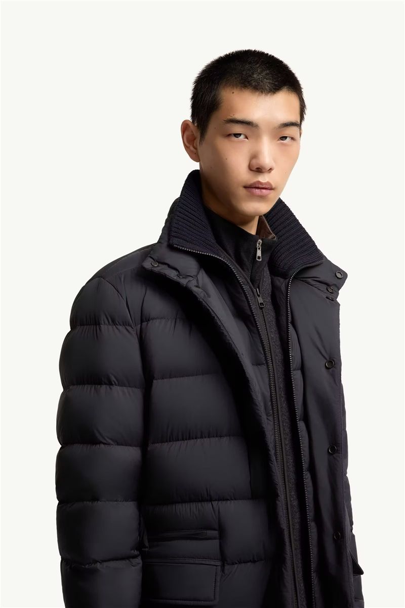 Lencoise hooded long down jacket-MONCLER-Verso