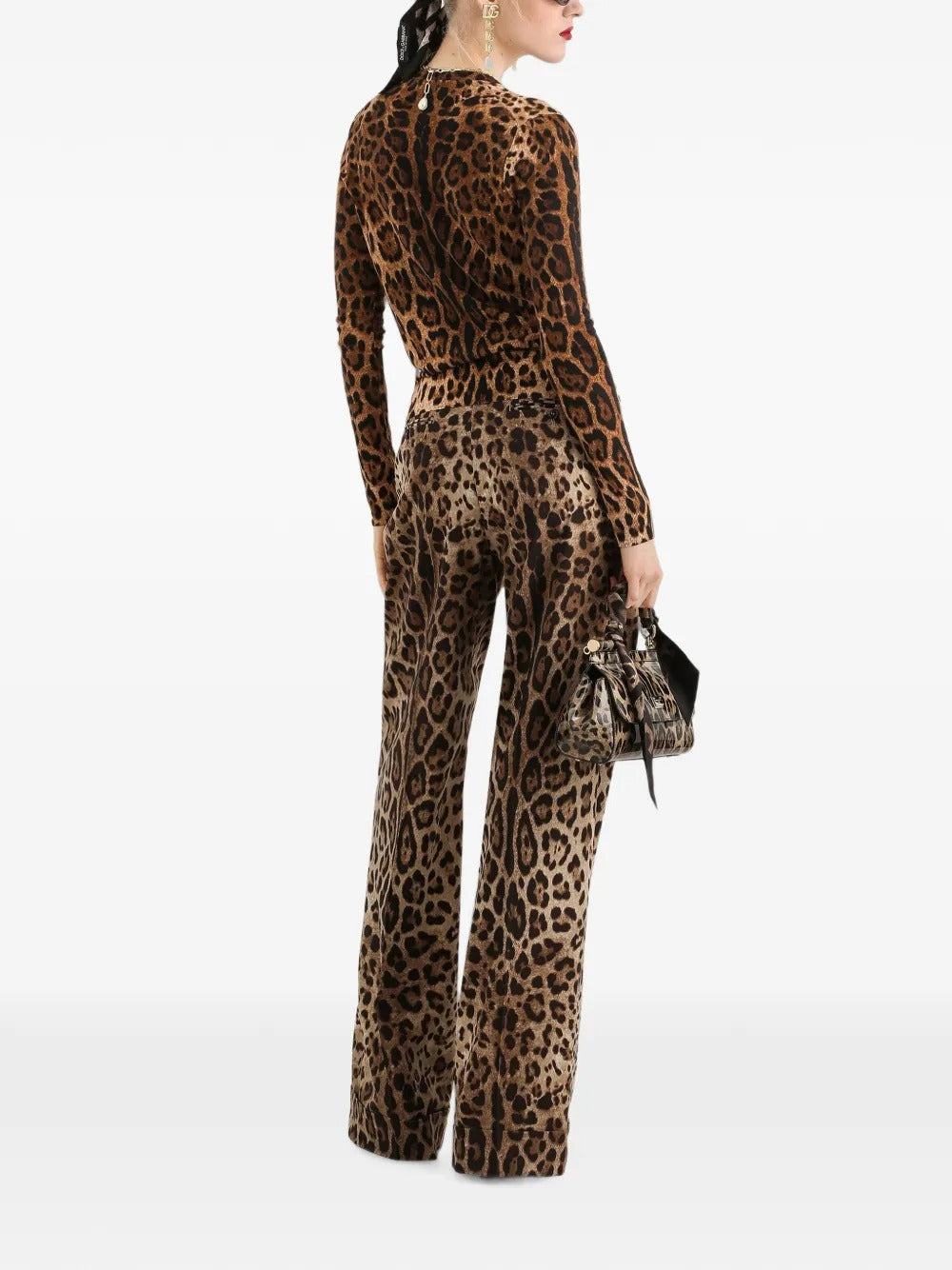 Leo-print wool cardigan-DOLCE&GABBANA-Verso