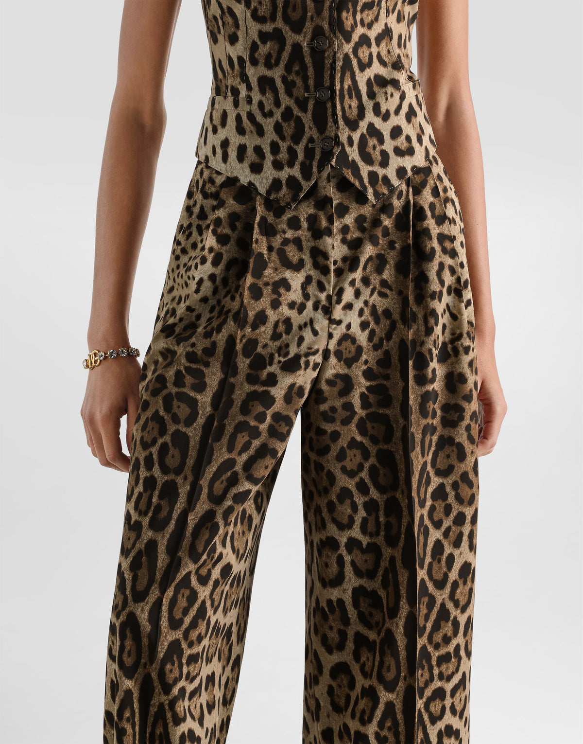 Leo-Print Wool Trousers-DOLCE&GABBANA-Verso