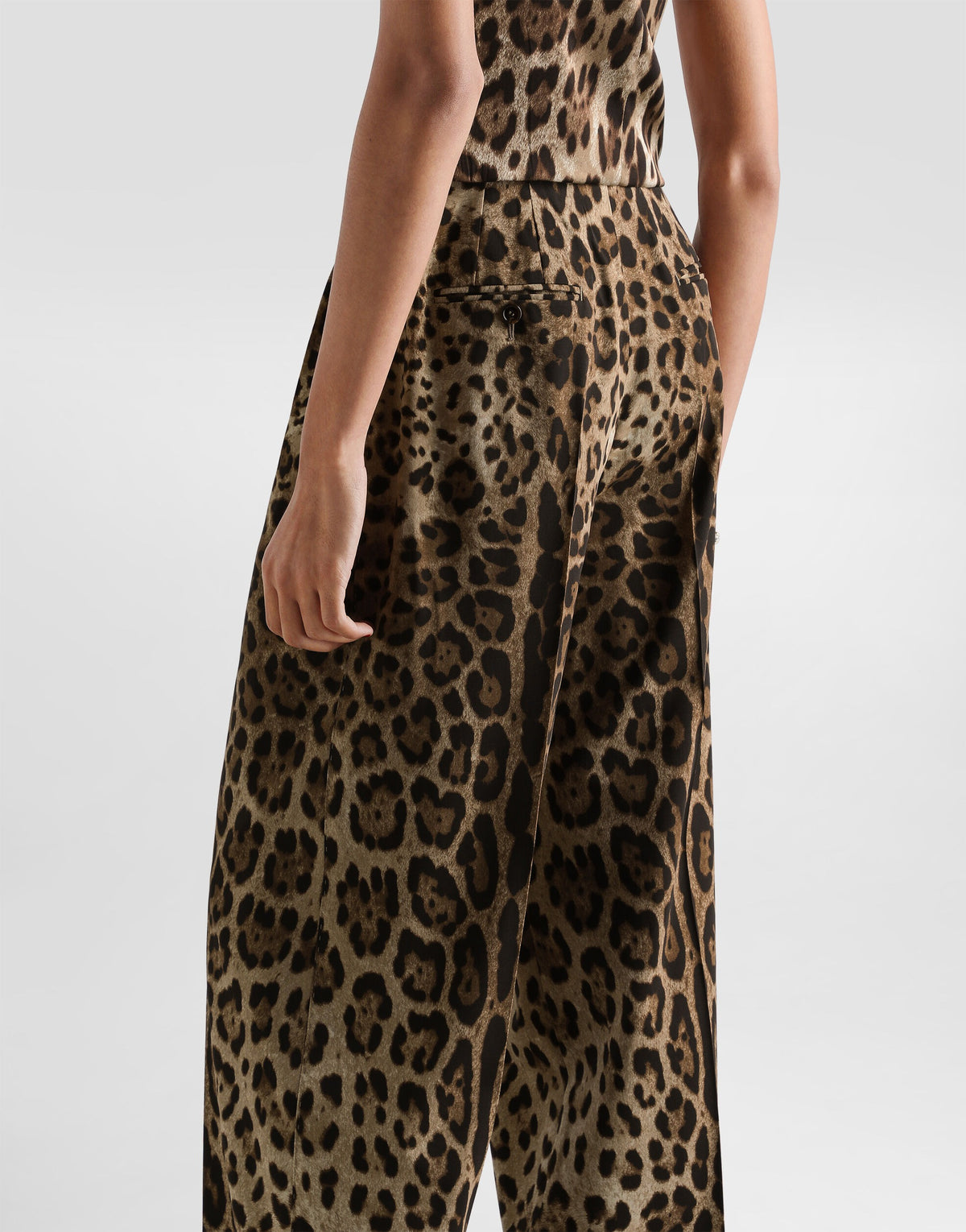 Leo-Print Wool Trousers