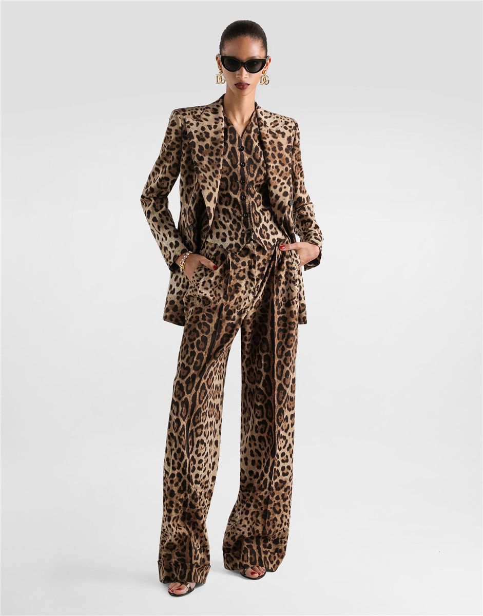Leo-print wool vest-DOLCE&GABBANA-Verso