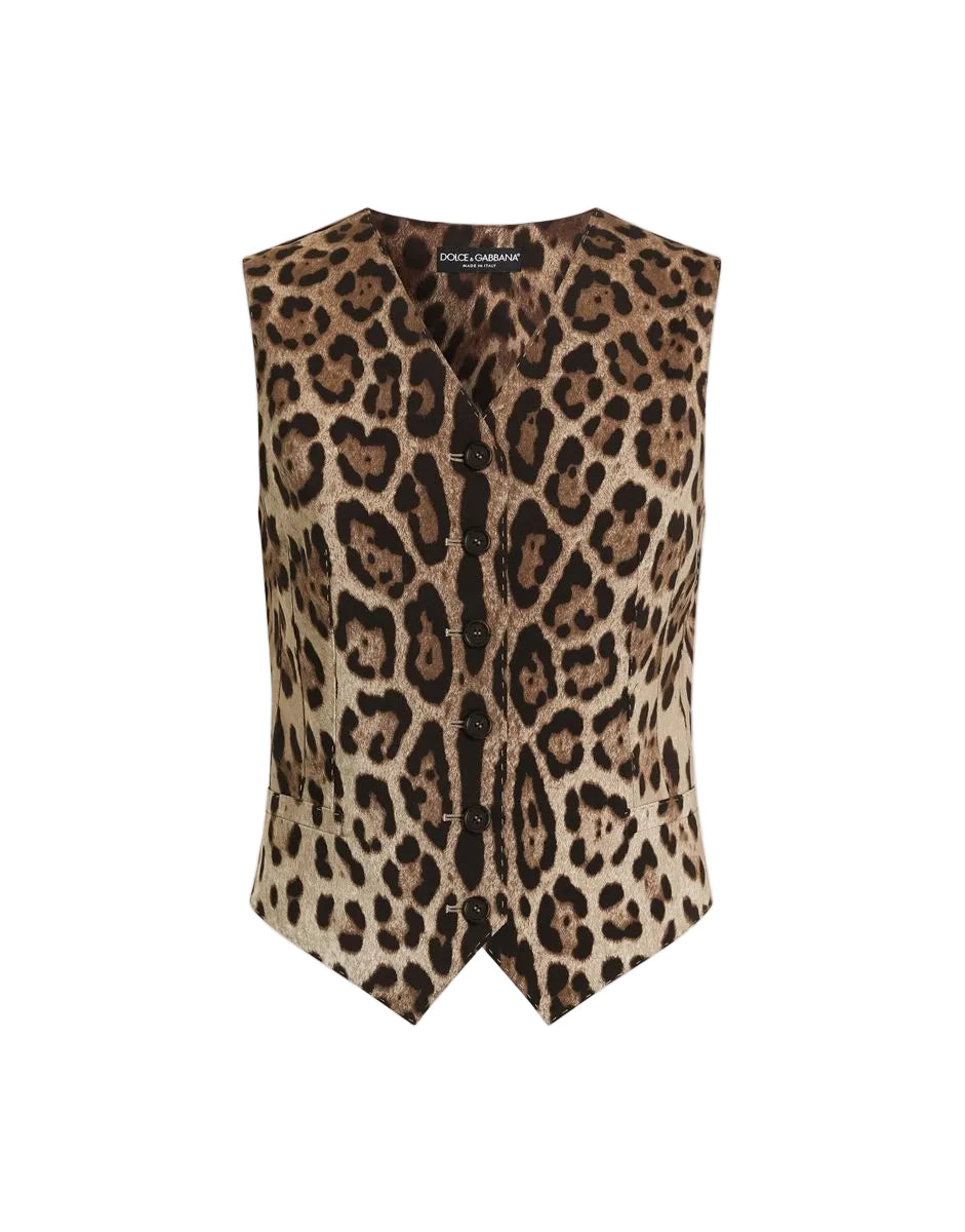 Leo-print wool vest-DOLCE&GABBANA-309165-40-Verso