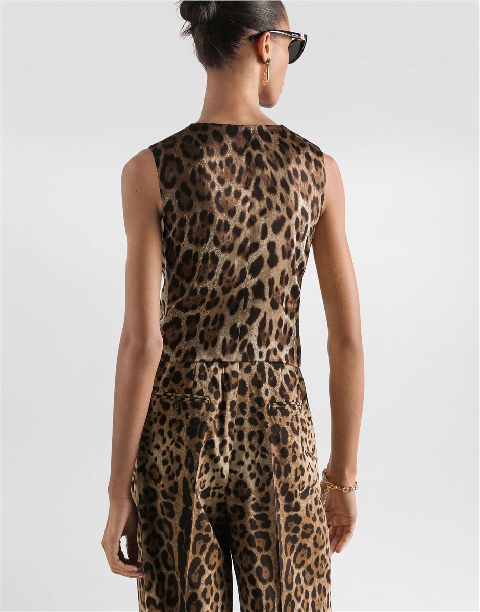 Leo-print wool vest-DOLCE&GABBANA-Verso