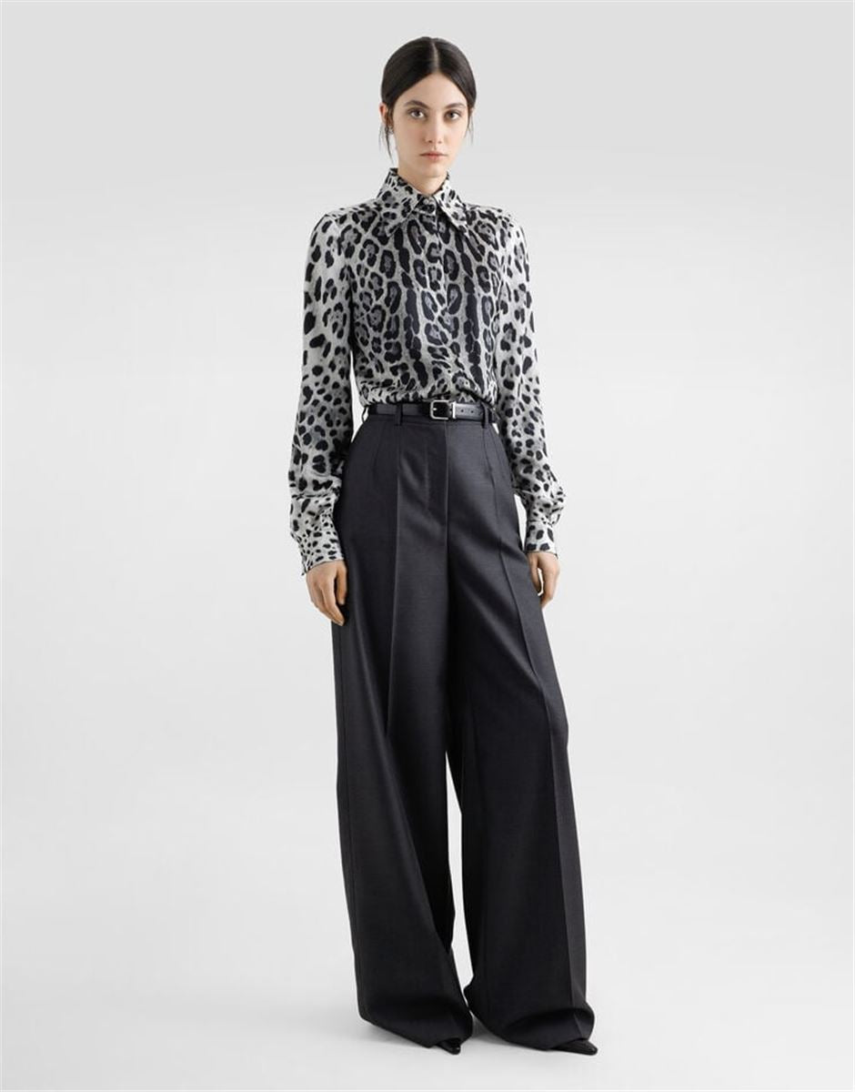 LEOPARD-PRINT SILK SATIN SHIRT - DOLCE & GABBANA - Verso