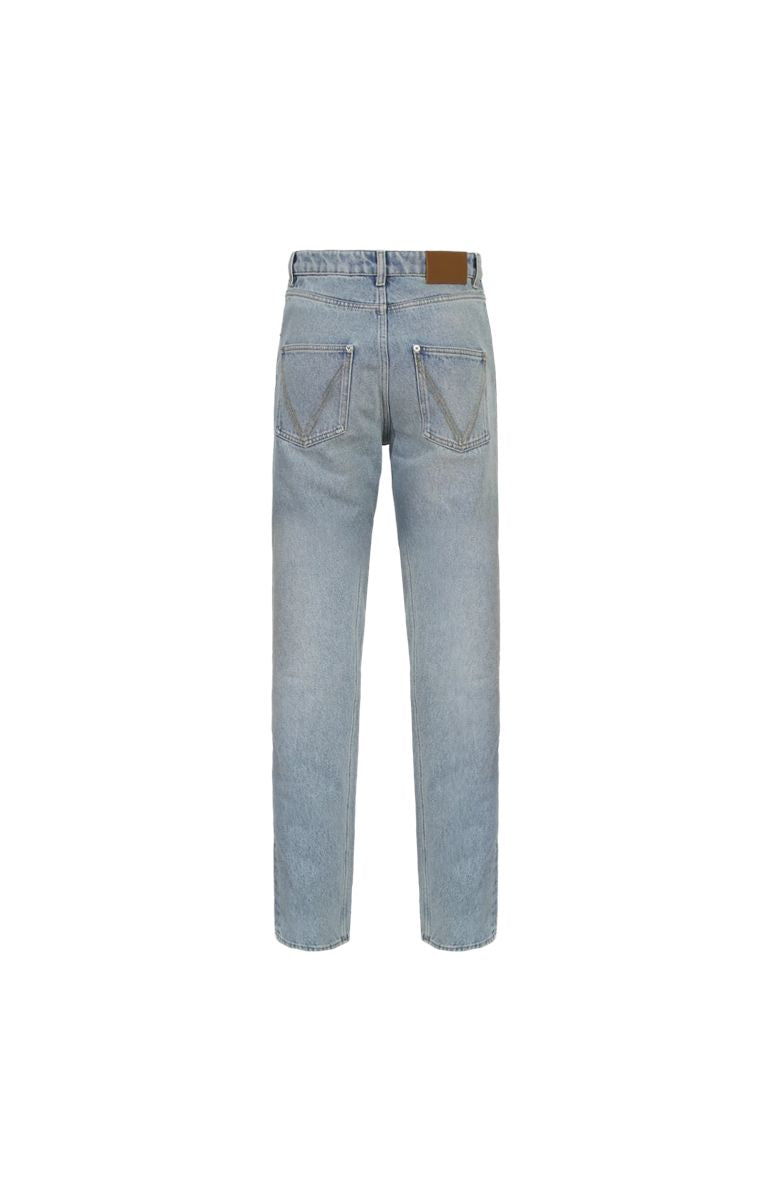 Light bleach straight jeans-BOTTEGA VENETA-Verso