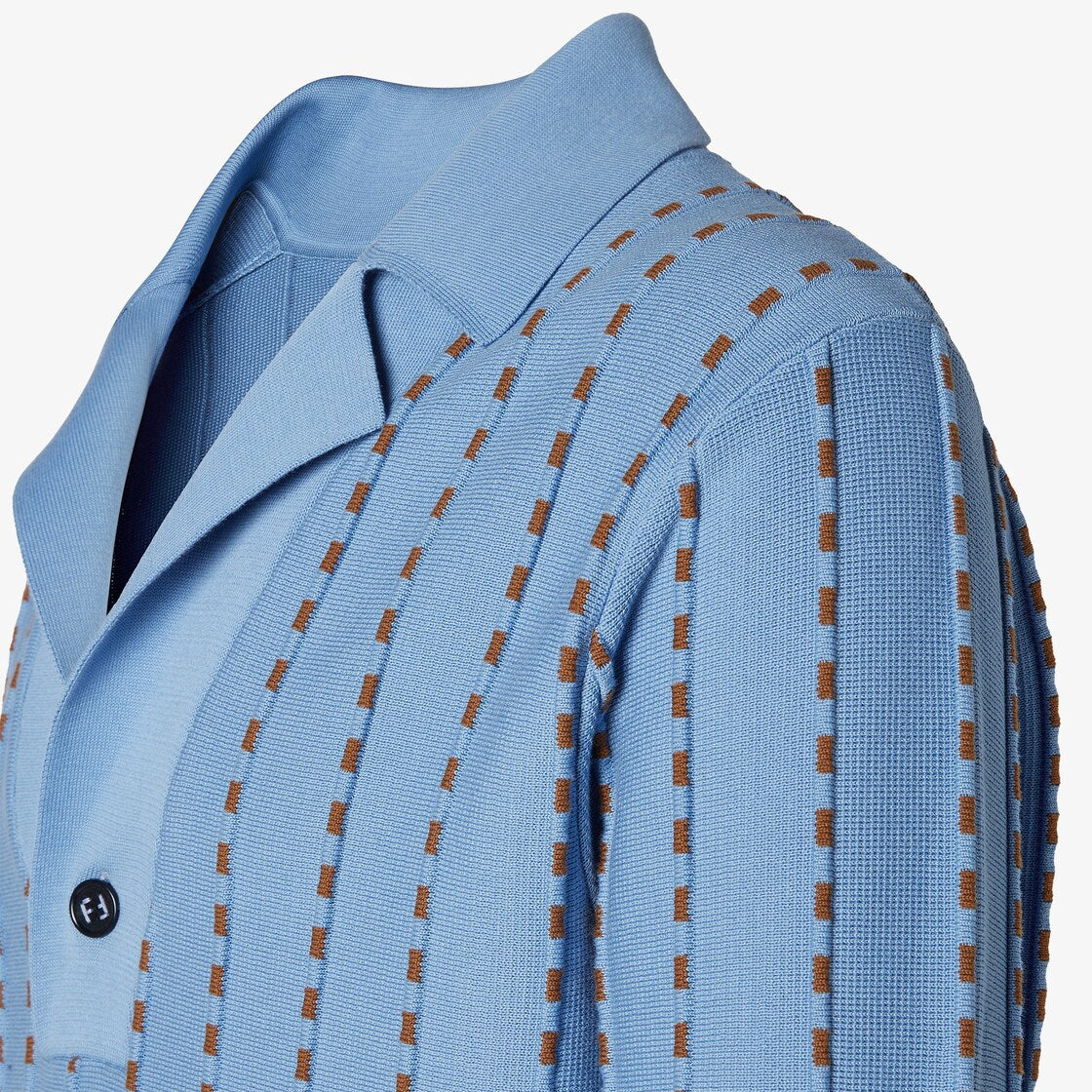 Light Blue Cotton Jumper-FENDI-Verso