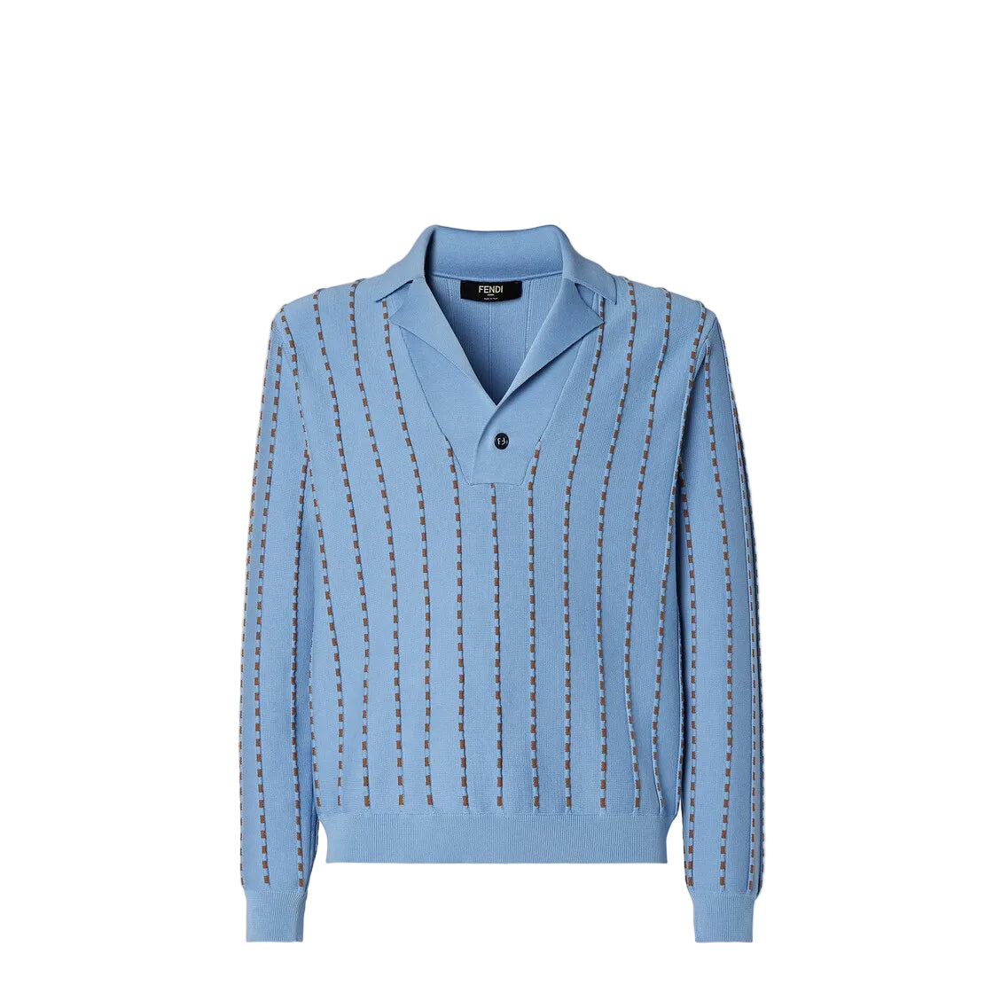 Light Blue Cotton Jumper-FENDI-312254-48-Verso