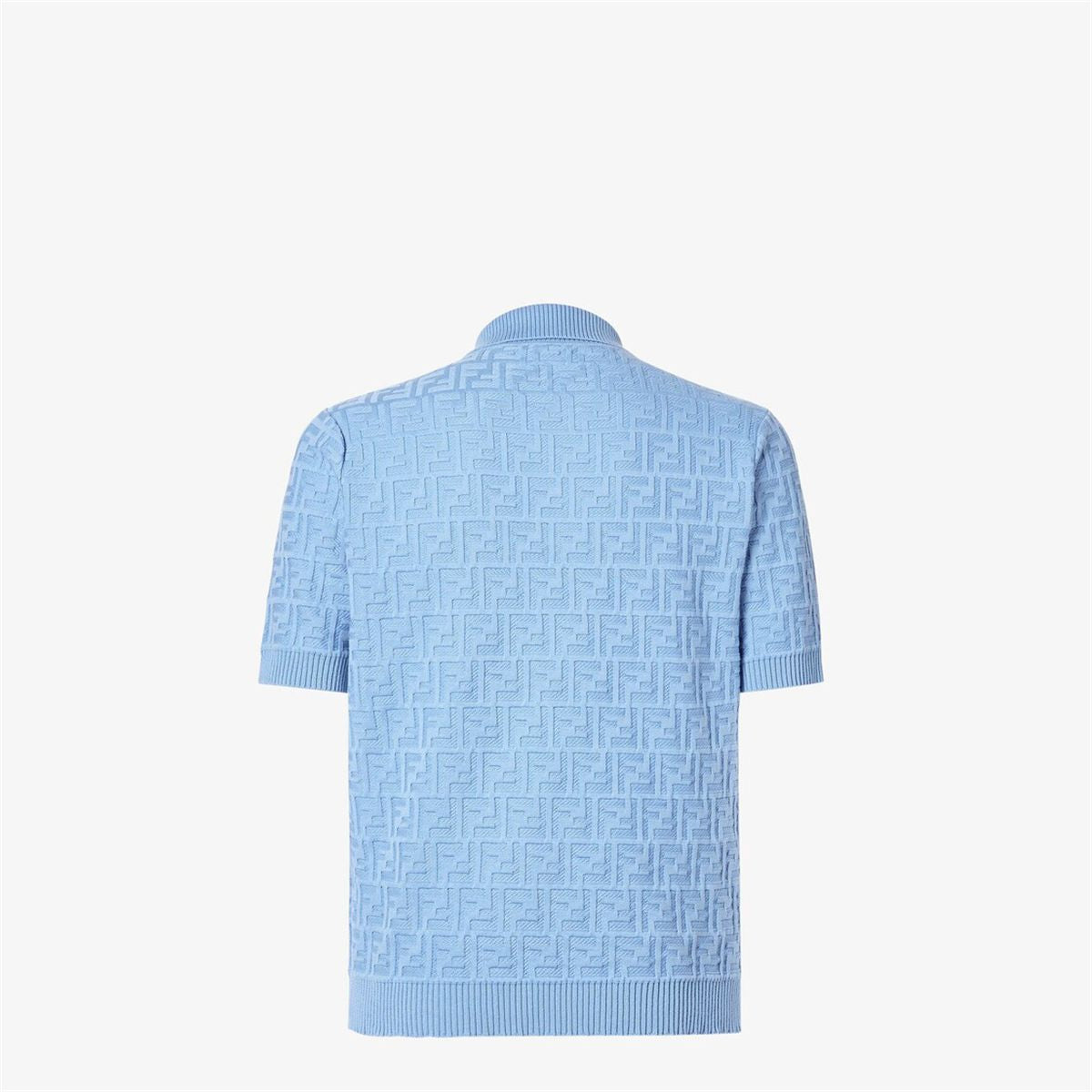 Light blue ff cotton polo shirt-FENDI-Verso