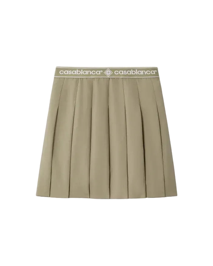 Light Brown Pleated Mini Skirt