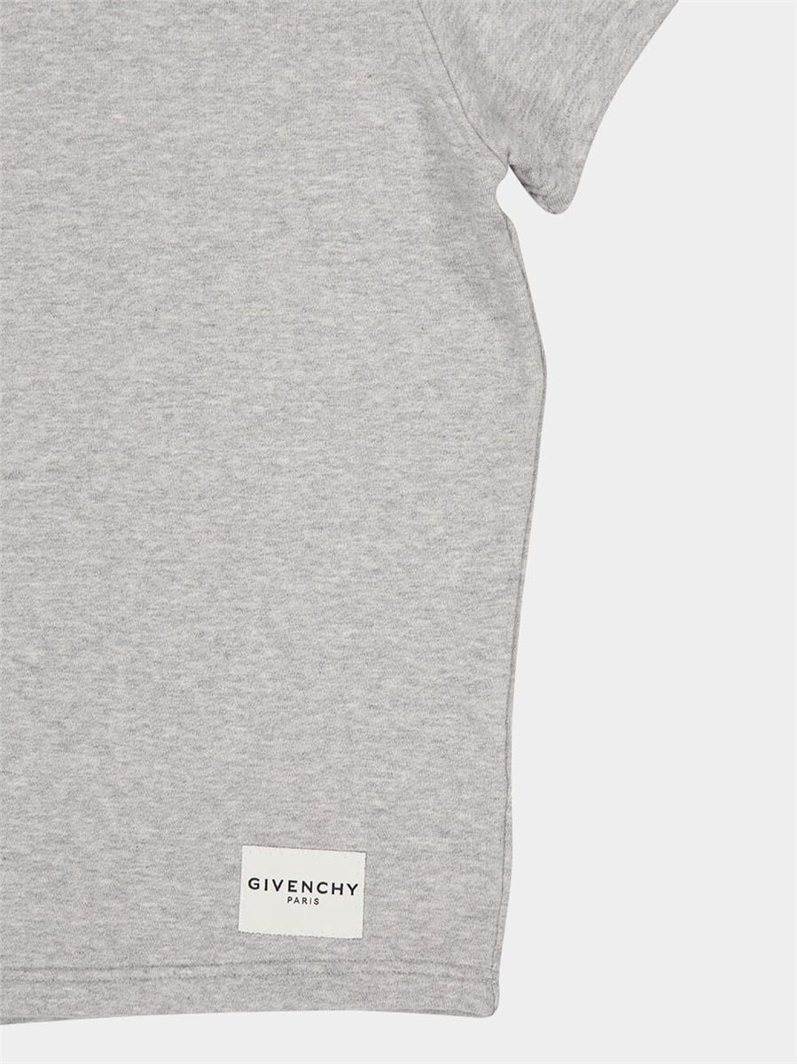 Light grey cotton t-shirt with logo patch-GIVENCHY-Verso