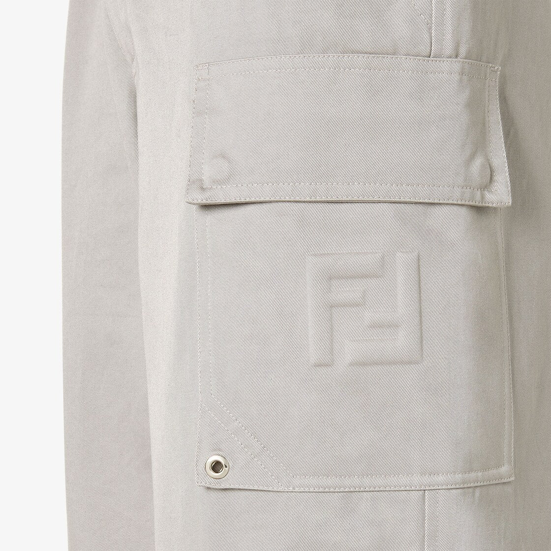 Light Grey Gabardine Trousers-FENDI-Verso